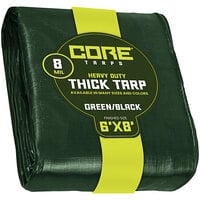 Core Tarps Green / Black Heavy-Duty Weatherproof 8 Mil Poly Tarp with Reinforced Edges