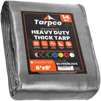 Tarpco Safety Silver / Black Extra Heavy-Duty Weatherproof 14 Mil Poly Tarp with Reinforced Edges