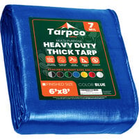 Tarpco Safety Blue Heavy-Duty Weatherproof 7 Mil Poly Tarp with Reinforced Edges