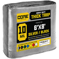 Core Tarps Silver / Black Heavy-Duty Weatherproof 10 Mil Poly Tarp with Reinforced Edges