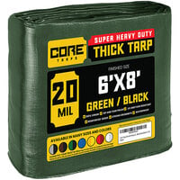 Core Tarps Green / Black Extreme Heavy-Duty Weatherproof 20 Mil Poly Tarp with Reinforced Edges