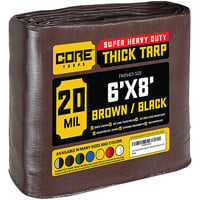 Core Tarps Brown / Black Extreme Heavy-Duty Weatherproof 20 Mil Poly Tarp with Reinforced Edges