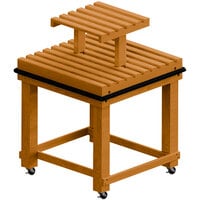 Marco Company 32" x 32" x 43" Honey Pine Slat Display Table with Riser
