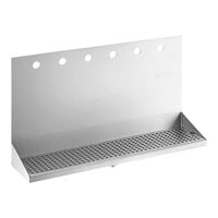 Regency 24" x 6" x 14" Stainless Steel 6 Faucet Wall Mount Beer Drip Tray