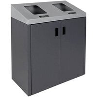 Busch Systems Summit 101499 30 Gallon Powder-Coated Steel Two Stream Decorative Mixed Recyclables / Waste Receptacle"