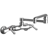 Chicago Faucets 445-DJ13ABCP 2.2 GPM Wall-Mounted Faucet with Adjustable Centers and 13" Double-Jointed Swing Spout