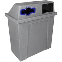 Busch Systems Super Sorter 101433 64 Gallon LDPE Two Stream Decorative Mixed Recyclables / Waste Receptacle