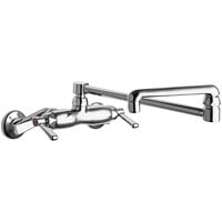 Chicago Faucets 445-DJ18ABCP 2.2 GPM Wall-Mounted Faucet with Adjustable Centers and 18" Double-Jointed Swing Spout