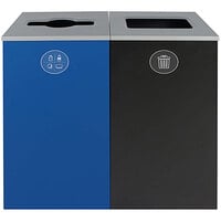 Busch Systems Spectrum 101182 48 Gallon Powder-Coated Steel Two Stream Decorative Mixed Recyclables / Waste Receptacle
