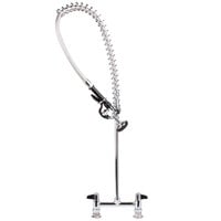 Equip by T&S 5PR-8D00 Deck Mounted 34" High Pre-Rinse Faucet with 8" Adjustable Centers, 44" Hose, and 6" Wall Bracket