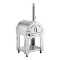 Backyard Pro 38 1/2" Stainless Steel Wood-Fired Outdoor Pizza Oven with Stand