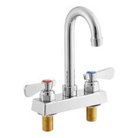 Regency Deck-Mounted Faucet with 4" Centers and 3 1/2" Swivel Gooseneck Spout