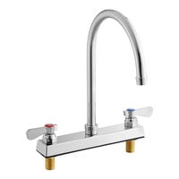 Regency Deck-Mounted Faucet with 8" Centers and 8" Swivel Gooseneck Spout