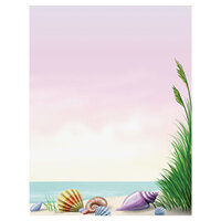 Choice 8 1/2" x 11" Menu Paper - Seafood Themed Coral Design Right Insert - 100/Pack