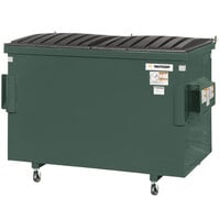 Wastequip 125542C-WEB-GRN 3 Cubic Yard Green Steel Front End Loading Dumpster with Casters (1,500 lb. Capacity)