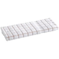 Oxford Premium Kitchen 15" x 25" White / Tan Windowpane 52 oz. 100% Ringspun Cotton Kitchen Towel - 12/Pack
