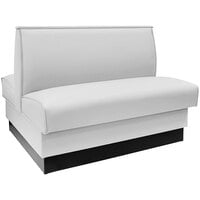 American Tables & Seating 46" Long White Plain Double Back Fully Upholstered Booth - 36" High