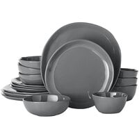 American Metalcraft Crave Storm Melamine Dinnerware Set with Service for 4