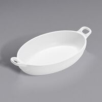 American Metalcraft 5 oz. Oval White Melamine Casserole Dish with Handles