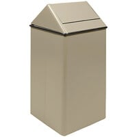 Witt Industries 1511HTAL 36 Gallon Almond Steel Decorative Waste Receptacle with Swing Top Lid