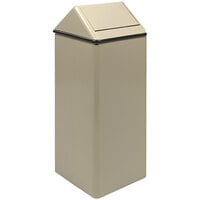 Witt Industries 1411HTAL 21 Gallon Almond Steel Decorative Waste Receptacle with Swing Top Lid
