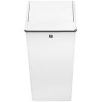 Witt Industries 1311HTWH 13 Gallon White Steel Decorative Waste Receptacle with Swing Top Lid