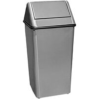 Witt Industries 1311HTSS 13 Gallon Stainless Steel Decorative Waste Receptacle with Swing Top Lid