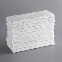 Choice 16 inch x 27 inch White 44 oz. Cotton Textured Heavy Weight Bar Mop Towel - 12/Pack