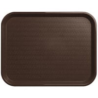Carlisle CT141869 Cafe 14" x 18" Chocolate Brown Standard Plastic Fast Food Tray - 12/Case