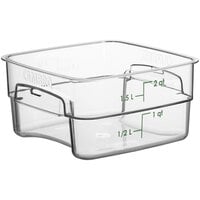 Cambro CamSquares® FreshPro 2 Qt. Clear Square Polycarbonate Food Storage Container