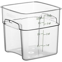 Cambro CamSquares® FreshPro 4 Qt. Clear Square Polycarbonate Food Storage Container
