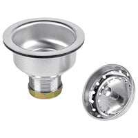 Dearborn 18 3 3/4" Stainless Steel Deep Sink Basket Strainer with Locking Cup