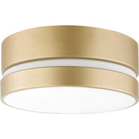 Globe Glam Soft Gold Flush Mount Light with Frosted Inner Shade- 120V, 60W