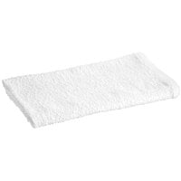 Oxford 17" x 20" 24 oz. White 100% Cotton Terry Bar Towel - 12/Pack