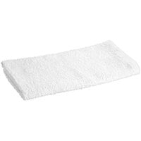 Oxford 17" x 20" 30 oz. White 100% Cotton Terry Bar Towel - 12/Pack