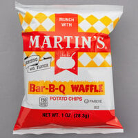 Martin's Bar-B-Q Waffle Potato Chip Bag 1 oz. Bag - 60/Case