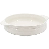 EcoBurner 3.8 Qt. Small Round White Porcelain Dish with Handles for EcoServe Round by Eastern Tabletop