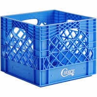 Choice 16 Qt. Blue Square Milk Crate - 13" x 13" x 11"