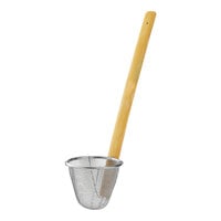 Thunder Group 5 1/2" Fine Mesh Noodle Skimmer with Bamboo Handle