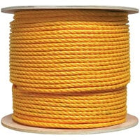 Kemp USA Premium 3/8" x 600' Yellow Polypropylene Rope 10-234-YEL-3/8