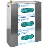 Omnimed Stainless Steel 3-Box Disposable Glove Dispenser with Key Lock