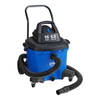 Lavex Pro 16 Gallon 6 1/2 Peak HP Polypropylene Wet / Dry Vacuum with Tool Kit