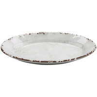 GET French Mill 9 1/4" x 6 1/4" Glazed Irregular Oval Melamine Platter - 24/Case