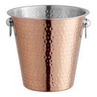 Acopa 4 Qt. Hammered Copper-Plated Stainless Steel Wine / Champagne Bucket