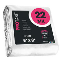 ProTarp White Extreme Heavy-Duty Weatherproof 22 Mil Poly Tarp with Reinforced Edges