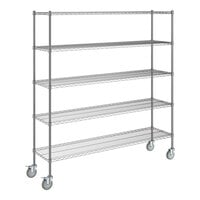 Steelton 18" x 72" NSF Chrome 5-Shelf Kit with 72" Posts and Casters