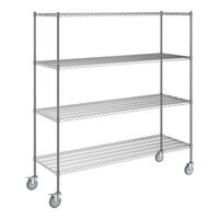 Steelton 24" x 72" NSF Chrome 4-Shelf Kit with 72" Posts and Casters