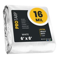 ProTarp White Extra Heavy-Duty Weatherproof 16 Mil Poly Tarp with Reinforced Edges