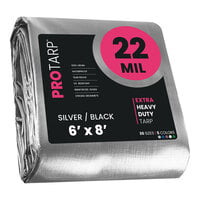 ProTarp Silver / Black Extreme Heavy-Duty Weatherproof 22 Mil Poly Tarp with Reinforced Edges