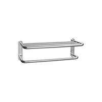American Specialties, Inc. 24" Bright Stainless Steel Surface-Mounted Towel Shelf with Towel Bar 10-7311-24B